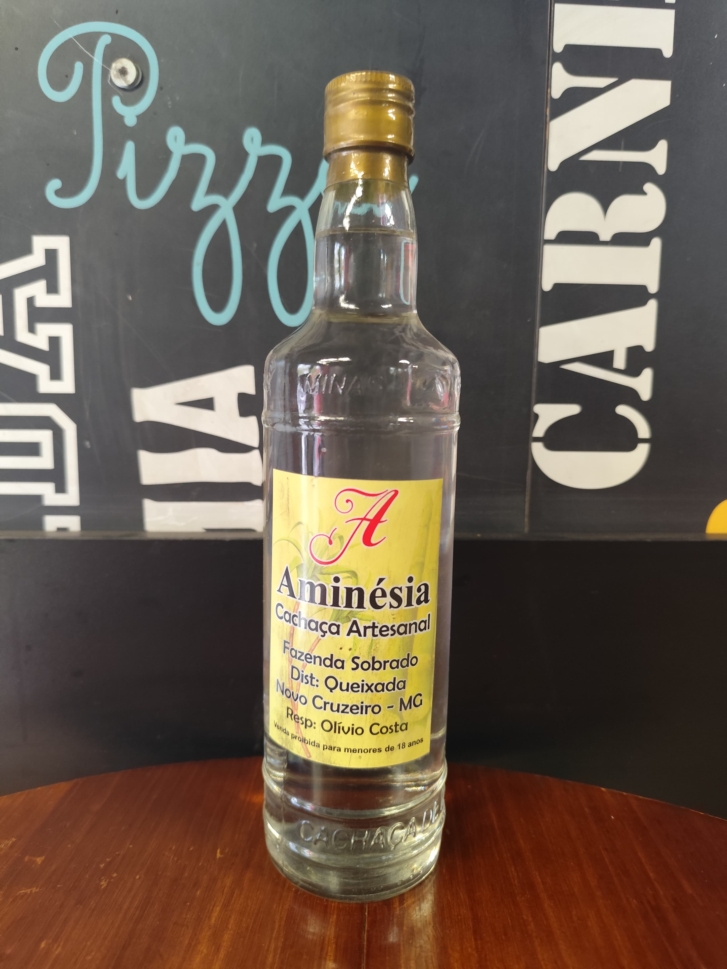 Rótulo da Cachaça Aminésia